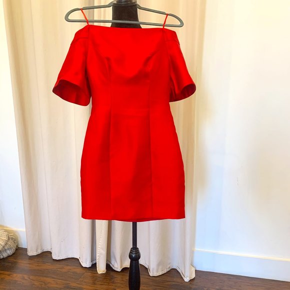 Red Off the Shoulder Dress - Picture 2 of 3